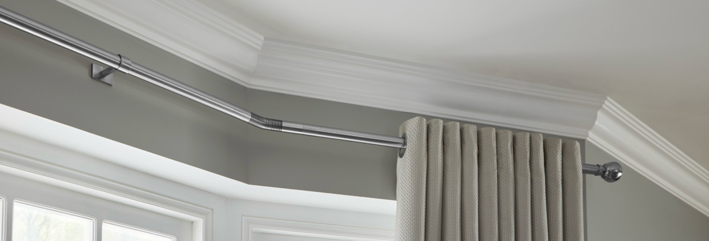 3 Sided Bay Window Curtain Pole Kits