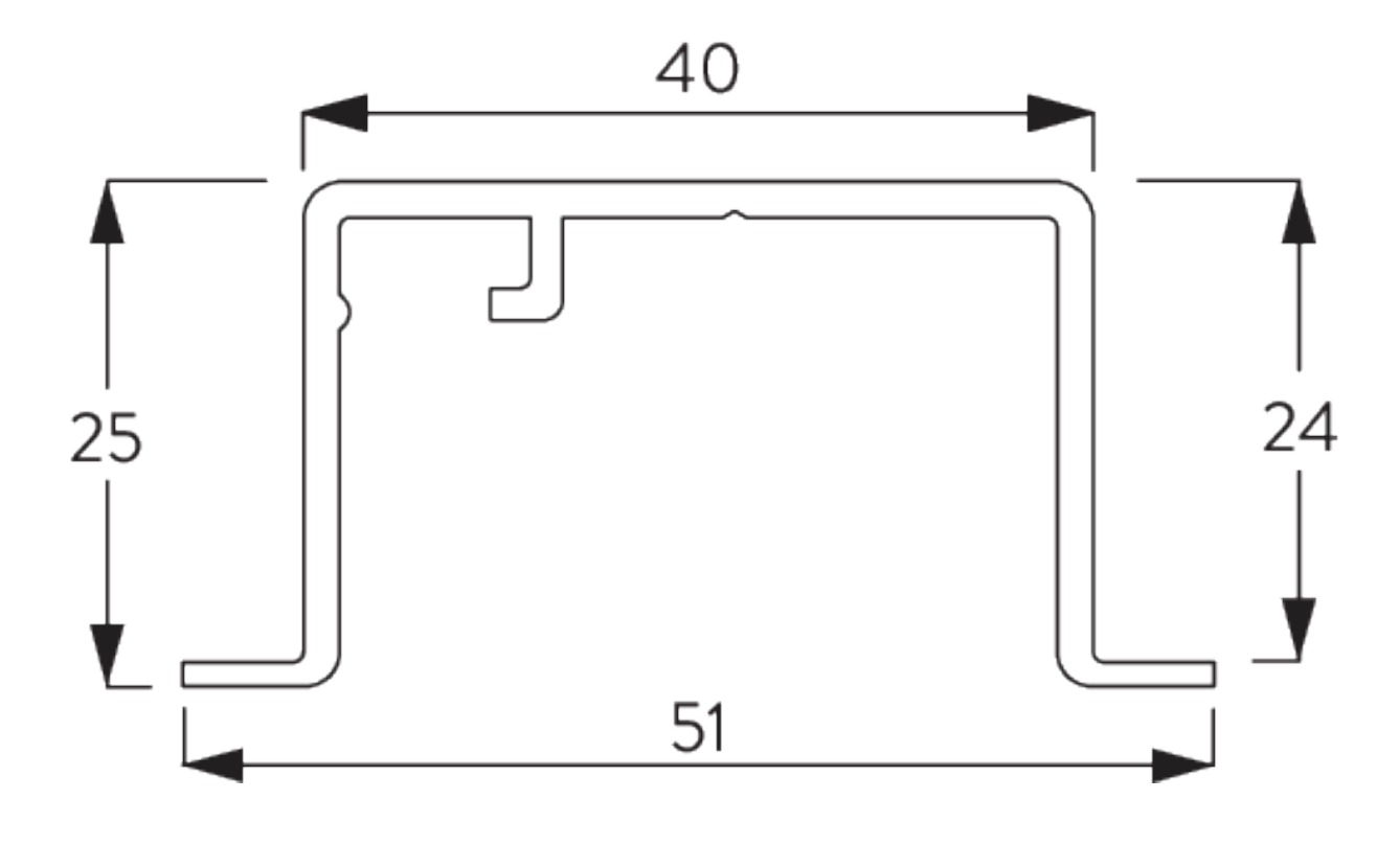 Recess Profile for Silent Gliss 6970 &amp; 3970