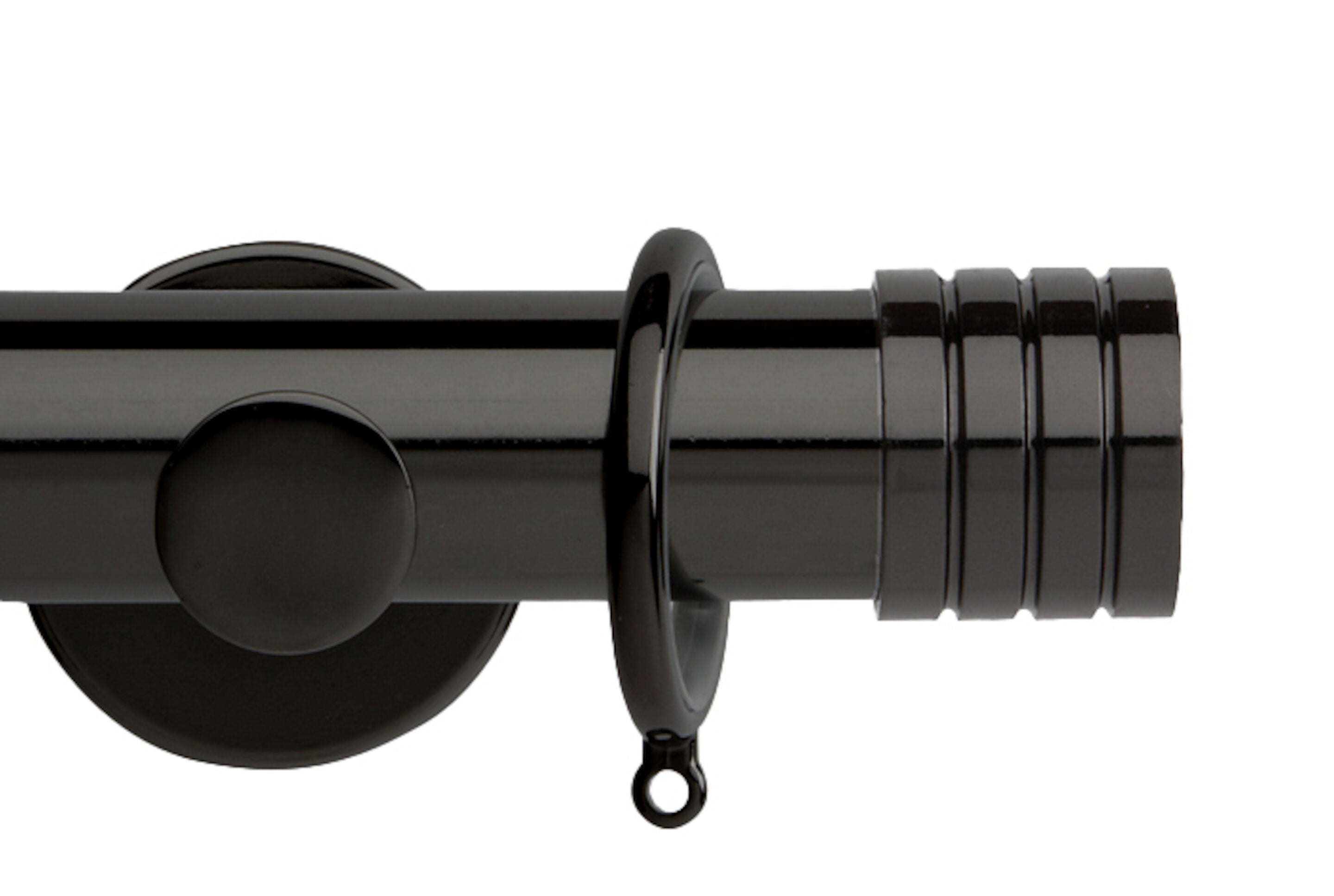 Hallis Neo Black Nickel Stud Bay Window Curtain Pole Set